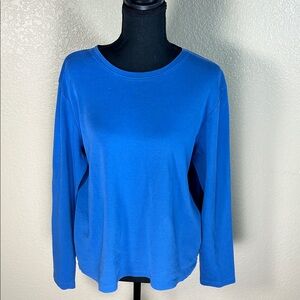 L.L. Bean Royal Blue Long-Sleeve Crewneck Top Size XL